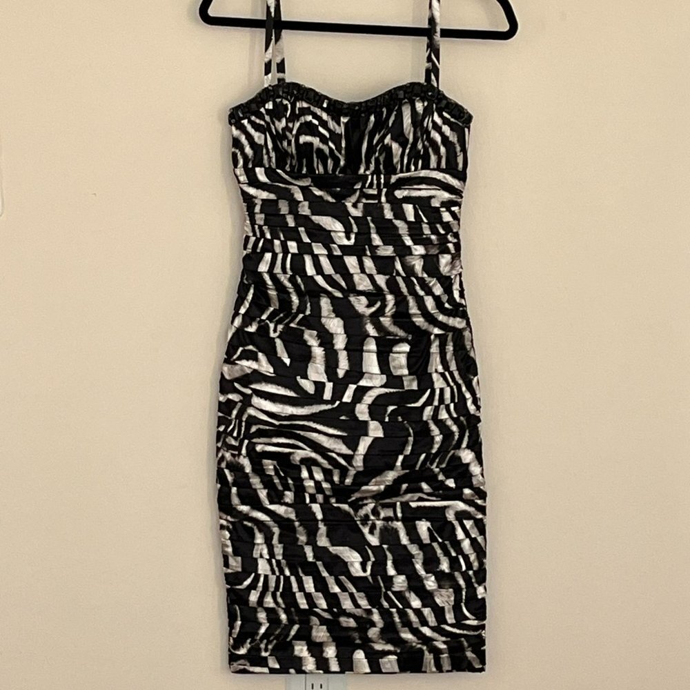 Evening Wear Fitted Zebra Print Dress with Jewels Dina Bar-el Small